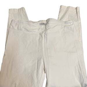 Jarbo Stockholm White Knit Stretch Tapered Pants, Scandinavian Minimalist, EU 40